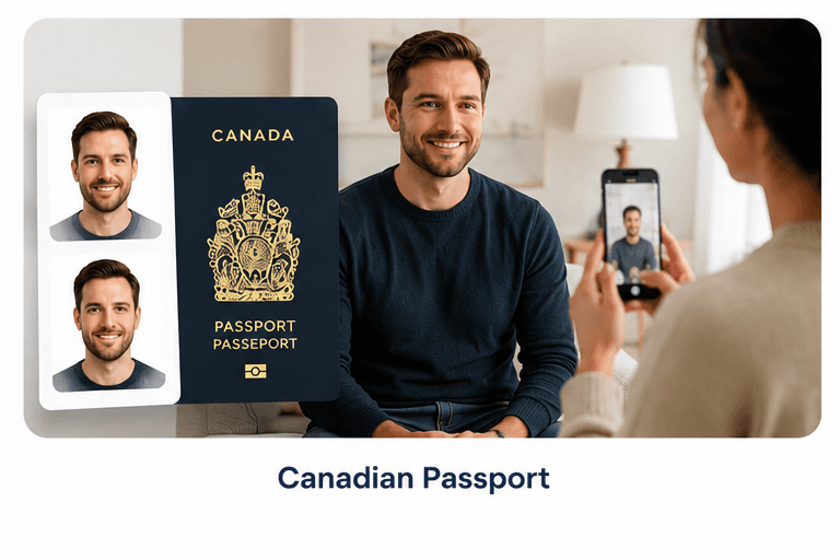 Example of a compliant Canadian passport photo