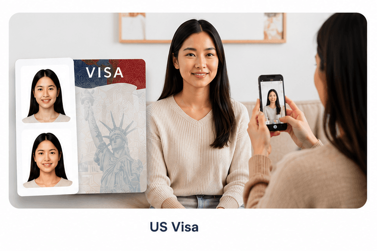 Example of a compliant US visa photo